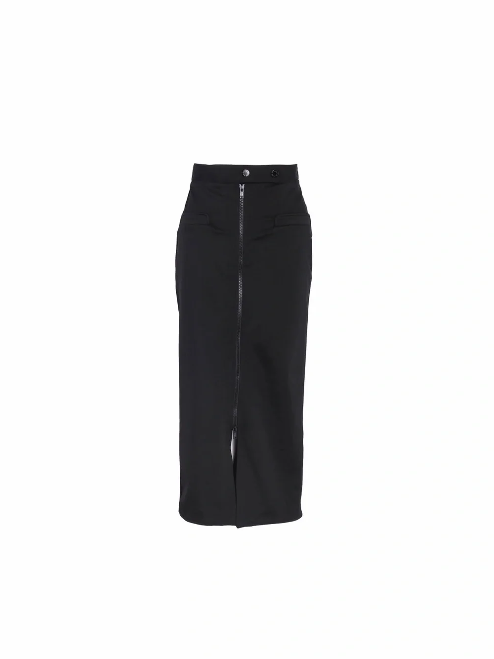 Sandro Black Front-Zip High-Waist Midi Skirt / size 38/M/L